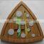 cheese kinfe set 3 with glass board and bamboo box