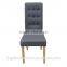 Grey Fabric Dining Chairs With Buttoned Back