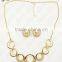 Juyuan Fashion 18K Gold Plated Pendant&Earring Pearl Set