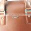 custom top-quality brown genuine leather men's briefcase with hot selling metal brand breifcase