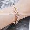 Latest Design Wedding Wear Bangle High Polished Winding One Hand Hold Heart Together Shing Crystal Hollow Heart Creative Bangle