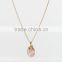 Big Irregular Agate 4 Colors Hard Stone 4 Gold Plated Long Pendant Necklace