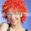 Red color curly party wigs ,cheap synthetic hair festival cosplay wigs