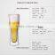 china supplier hot sell borosil double wall sublimation glass beer mug for 400ml