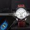 Stainless Steel Black Case Date Leather Strap Analog Quartz Casual Men Watch