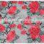 High quality fashion design red rose lace fabric embroidery for garment