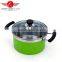 Hot Selling 4pcs Colorized Stainless Steel Soup Pot kitchen cookware With Glass Lid