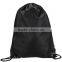 Black Nylon Drawstring Bag, Knapsack, Backpack.
