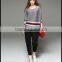 2016 summer loose oversized colorful combination striped t-shirt