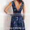 2016 latest new selling printed halter sleeveless formal long dress