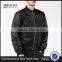 MGOO Manufacturer Custom Designs Mens Jackets Basic Plain Black Bomber Jackets 100 Cotton Long Sleeves Pockets