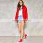 2017 New Design Long Section Straight Version Woven Red Women Winter Coat for Young Girls