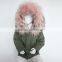 Myfur Cute Girls Green Cotton Parka with Real Fur Hooded Wholesale Kids Parka Jacket