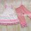 2016 Fathion Hot sale summer kids clothes Boutique Clothing Cotton Ruffle Dress and Shorts suit Wholesale