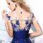 Elegant Transparent Lace Applique Backless Wedding Prom Long Evening Dress