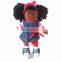 Factory Custom Plush Doll Black Girl 30cm With Hairs