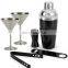 stainless steel cocktail shaker bar set with custom printing box