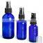 Cobalt Blue Boston Round Glass Bottle with pump / Fine Mist Sprayer  Trigger Sprayer + Clear Pipette