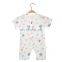 Short Sleeve Muslin Cotton Unisex Baby Romper Clothes for Newborn Infant with Button Summer