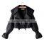 TWOTWINSTYLE Women's Jacket PU Leather bow Long Sleeve Thick Short Females Coat 2020