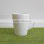 V-shaped white ceramic mug
