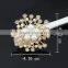 wholsale fashion silver gold diamond pearl bulk custom letter rhinestone pin brooch