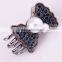 2015 New Model FMYJ013 Bow Knot Witjh Two Beads Hair Barrette Clip Wholesale