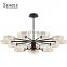 New Design Indoor Acrylic Decoration Color Living Room LED Black Gold Contemporary Chandelier Light