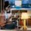 Amazon  Bedroom Bedside Luxury Led Touch Control Fabrics Table Lamp Modern Desk Night Light Decoration For Home
