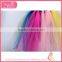 Fairy rainbow color silk material blossom knee skirt fluffy voile girl's dress children frocks designs