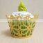 2016 Party Decoration Flower Theme Laser Cut Cupcake Wrappers in Green