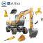 Hengwang HW-80L 65KW Diesel Telescopic 8T wheel excavator 0.28cbm Bucket Capacity Wheeled Excavator