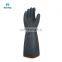 black industrial heavy duty chemical resistant thick safety waterproof rubber latex glove working industrial latex hand glove