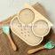 High quality custom design baby dishes kids organic bamboo wood plates food dinner cutlery feeding tableware sets