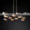 Hengzhi American Design Brass Crystal Light Mirror Pendant MONTESQUIEU SQUARE CHANDELIER for Home Living Room