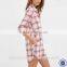 Wholesale Girls Classic 100% Cotton Plaid Button-Down Nightdress Pajamas