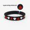 Wholesale Wristband Waterproof Debossed Ink-Filled Silicone Bracelets for Team Fans