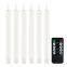 Remote Control White Spiral Twisted Led Flameless Taper Candles with Wax
