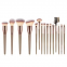 Private Label Luxury Makeup Brush Set with Leather Bag Champagne Gold Foundation Eyeshadow Mascara and Shaving Brush