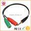 4-Pole 3.5mm to Microphone and Earphone Jack Audio Adapter Cable