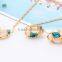 Hot Sale opal Pendant Necklace With Charming Crystal Alloy Necklace Women Jewelry Set