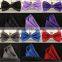 Bowtie Men Vintage Purple Black Yellow Silver Wedding Dress Suits Handkerchief Bow Tie Pocket Square Set