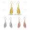 Factory direct sale feather earrings jewelry gold