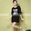 girls half sleeve black chiffon dress