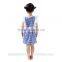 wholesale children girls summer dresses blue plaid cotton children wears baby girls garment freshness