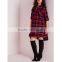 Ladies plus size checked shirt dress red XXL - 6XL