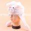 plush animal hat/adult animal winter hats/plush hat/plush rabbit hat