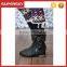 C03-8 OEM Fashion Lady Custom Black Knit Lace Boot Socks Women Cotton Leg Warmers Stretchy Knitted Lacy Boot With Buttons