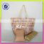 high quality paper straw beach bag and polyester material women bag contains mat and pillow beach bag