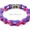Fashion hip hop bracelet jewelry funky women's 316l stainless steel purple biker chain bracelet